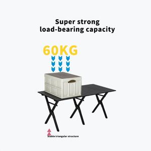High-Load Carbon Steel Camping Three Level <b>Adjustable</b> Height Outdoor Furniture Fold Portable Picnic Rolls Activity <b>Table</b> - Product Image 2