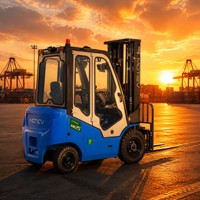 Chariot élévateur électrique conforme aux normes de sécurité, capacité de 2,5 tonnes, siège conducteur, pneus pneumatiques, hauteur de levage de 3000 mm, mât à deux étages, déplaceur latéral hydraulique
