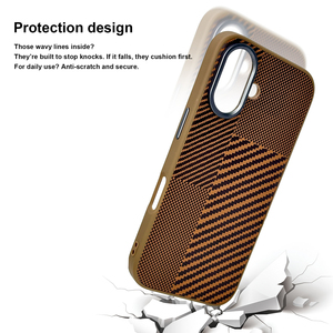 Épissage fibreux en <span class=keywords><strong>cuir</strong></span> uni pour <span class=keywords><strong>Apple</strong></span> 17 Pro Max étui de téléphone lentille en métal anneau étui de goutte pour <span class=keywords><strong>iPhone</strong></span> 16 couverture de téléphone d'affaires - Product Image 3
