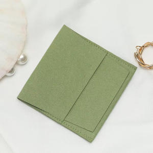 Sacchetto di gioielli con busta di lusso personalizzato rosa scuro gioielli in velluto borse per imballaggio gioielli marsupio con Logo - Product Image 6