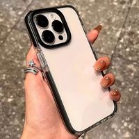 Coque de téléphone transparente de luxe pour iPhone 16 15 14 13 12 11 Pro Max X Xs Max XR Housse en TPU souple transparente antichoc