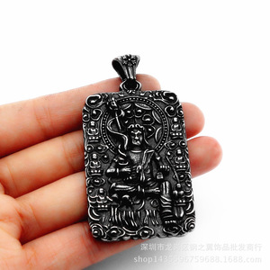 Collar con colgante de acero inoxidable yunnique Acala Bodhisattva, joyería de regalo con temática budista - Product Image 2