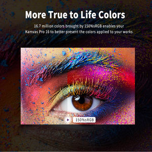 150% RVB de conception d'art nouveau <span class=keywords><strong>HUION</strong></span> <span class=keywords><strong>KAMVAS</strong></span> pro16 premium LCD conception graphique tablette écran tactile numérique peinture moniteur - Product Image 5