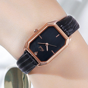 New trendy square women's leather strap watch a hot seller on Douyin live stream waterproof casual quartz watch - Product Image 4
