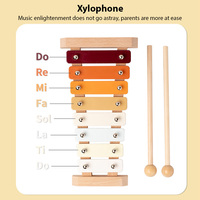 7 Pcs Wooden Percussion Instruments Set Musical Instruments Gift Tambourine, c Rain Sound Tube Clarinet
