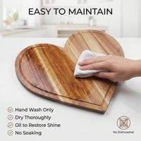 Houten snijplank met gepersonaliseerd logo, nieuw acaciahout, hartvormig, dubbelzijdig, serveerplank, dinerbord, Moederdag cadeau