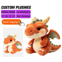 Peluche Dragon Souffleur de Feu Personnalisée, Jouet en Peluche Doux et Adorable pour Bébé, Service OEM ODM Personnalisé, Matériaux Sûrs, Vente en Gros