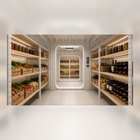 Cave de jardin souterraine modulaire en PRV avec rangement pour aliments et vins, et étagères sur mesure pour installation en extérieur