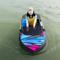 Mini Bateau à Moteur Électrique Aqua Kart en Fibre de Verre Kart Électrique Bateau de Course Jet Boat