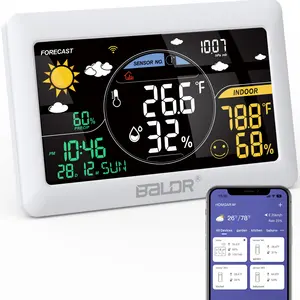 BALDR wi-fi控制气象站智能无线室内室外温度计，带应用程序和准确的实时预报