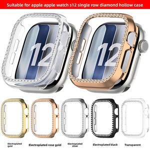 Carcasa Hueca con Diamantes Brillantes para <span class=keywords><strong>Apple</strong></span> Watch Series 12 43mm 47mm, Protector de Pantalla de PC, Accesorios para <span class=keywords><strong>Apple</strong></span> Watch 12 - Product Image 5