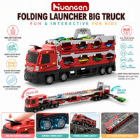 KZHM Ensemble de jouets de piste pliable 207 cm, avec lanceur de piste, grand camion jouet à friction, voitures miniatures, kit de course, cadeaux pour enfants