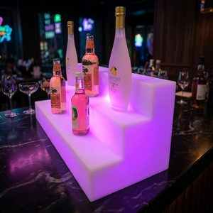 24-inch 3-traps LED verlichte plastic moderne barmeubel wijnkelder hotel drankenfles display schap eetkamer buiten IP65 - Product Image 5