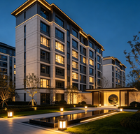 Comunidad de Apartamentos con Estructura de Acero 4F-15F, Viviendas Prefabricadas Equipadas con Jardín Público, Estacionamiento y Servicios Auxiliares