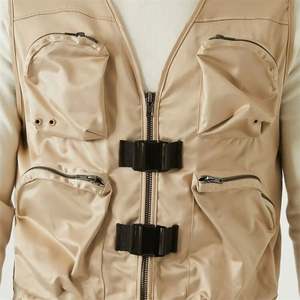 Manteau en laine pour hommes, mode printemps, avec fermeture éclair utilitaire, multi-poches, veste du fabricant, gilet pour le travail et les vêtements décontractés - Product Image 2