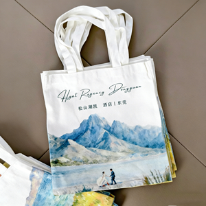 Bolsa de Lona con Asa Negra al por Mayor, Impresión de Logotipo Personalizado, Bolsa de Mano Promocional de Lona 100% Algodón - Product Image 3