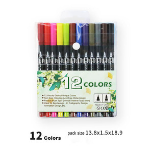 Penna ad acquerello <span class=keywords><strong>doppia</strong></span> <span class=keywords><strong>punta</strong></span> 12/18/24/36/48/80/100 colori penne per pittura <span class=keywords><strong>punta</strong></span> a pennello pennarelli per Graffiti - Product Image 6