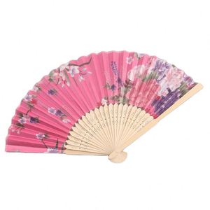 Éventail pliant en soie pour promotion de mariage, éventail à main en bambou - Product Image 3