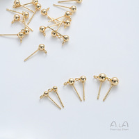 Clous d'oreilles en acier inoxydable plaqué or 18 carats PVD, étanches, avec boucle, pour la fabrication de bijoux DIY
