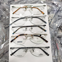 Monture optique 3 pièces sans monture en titane, de haute qualité, en métal inoxydable, style carré, tendance