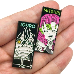 New Design High Quality Anime Love Serpent Hashira <strong>Obanai</strong> <strong>Mitsuri</strong> Metal Cloisonne Badge Pins Metal Craft for Backpack Decoration - Product Image 2