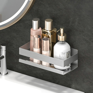 Porte-serviettes mural moderne à double niveau en acier inoxydable 304, étanche, sans perçage, pour salle de bain - Product Image 3