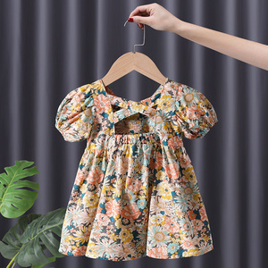 Child Star Circle Girls Summer Dress Cap Sleeve Cotton Breathable Princess Style Childrens Clothing 2025 New Design - Product Image 3