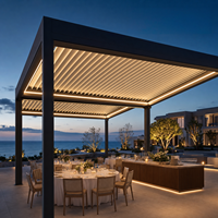 Pergola motorisée moderne en aluminium HonSun de qualité supérieure, toit à lamelles, revêtement poudré, gazebo, pavillon pour patio, véranda, jardin, terrasses