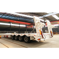 Meilleure échelle hydraulique en acier à lit bas/plateau/Lowboy semi-remorque Lowloader/camion à lit bas pour le transport de machines