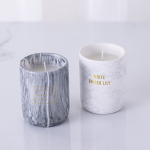 Unico Della Decorazione Della Casa di Lusso Moderno Custom Stampato Mini <span class=keywords><strong>Vaso</strong></span> di Ceramica <span class=keywords><strong>Candela</strong></span> Profumata <span class=keywords><strong>in</strong></span> Massa - Product Image 2