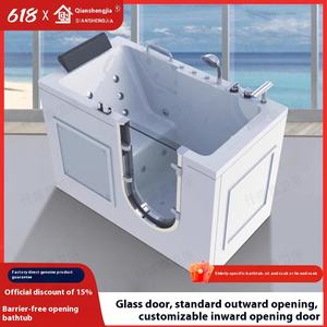 オープンドアバリアフリー横開放ウォークインバタブ高齢者用スタンドアローン入浴バスタブ座りマッサージ付き - Product Image 6