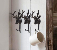 Porte-manteau mural robuste en fonte noire, motif animal, personnalisé, écologique, vintage, flexible, vente en gros à prix abordable