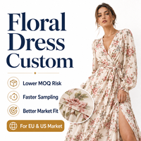 Fabricant de robes florales personnalisées pour femmes, robes maxi d'été en viscose à fleurs, vêtements décontractés pour femmes, vêtements de détente, usine ODM, OEM