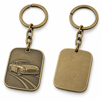 Porte-clés en métal personnalisé sur mesure avec plaque de véhicule vintage, logo personnalisé, cadeau d'entreprise en gros, fabricant en vrac de porte-clés en métal