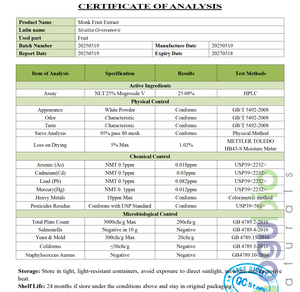 Poudre d'extrait pur <span class=keywords><strong>de</strong></span> fruit du moine (Luo Han Guo) Mogroside V, édulcorant naturel zéro calorie, prix <span class=keywords><strong>de</strong></span> gros, approvisionnement direct usine - Product Image 4