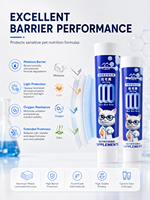 Tubo de aluminio y plástico laminado para suplementos de mascotas, con tapa abatible impresa a medida, embalaje de alta barrera, directo de fábrica.