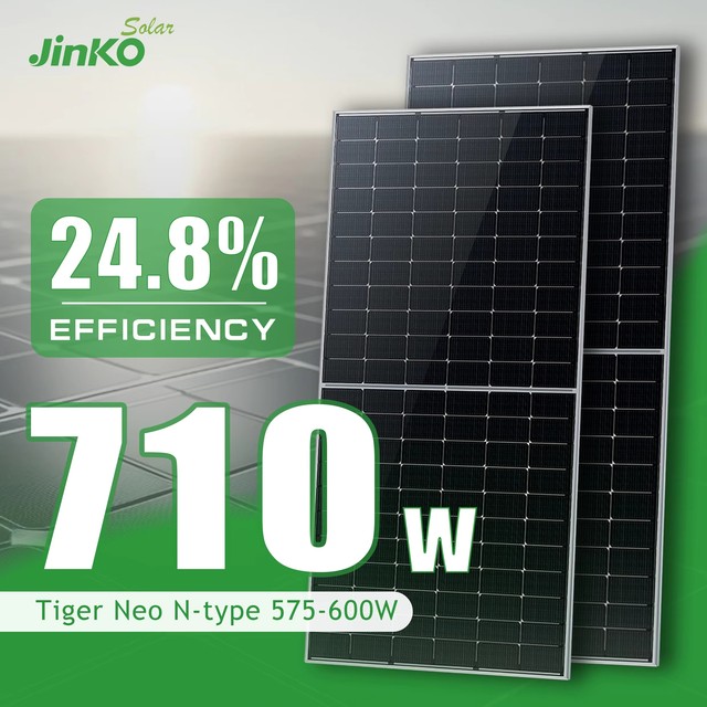 Wholesale in Stock 30 Year Warranty PV Solar Panel 710w 720W 730W Mono Bifacial Half Cells TOPcon Jinko N-type Solar Panels
