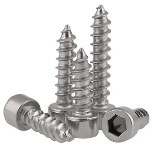 Tornillos autorroscantes de acero inoxidable, cabeza hexagonal Allen, M2, M2.6, M3, M3.5, M4, M5, M6