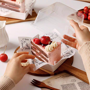 Boîte à emporter carrée jetable, boîte anti-buée de qualité alimentaire pour mochi glacé, <span class=keywords><strong>petit</strong></span> gâteau et tiramisu - Product Image 5