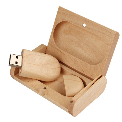 Natural Pine Wood USB Flash Drive With Wooden Storage Box Custom Logo Pine Wood USB Memory Stick Corporate Wedding Gift OEM