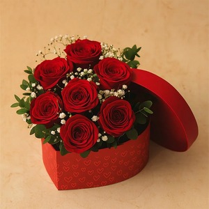 Heart shaped paper <b>box</b>, set of three, for <b>flowers</b> and gifts, customizable according to needs - Product Image 6