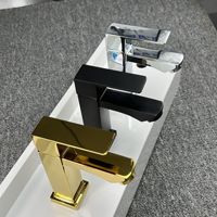 Robinet mitigeur de lavabo monotrou en alliage de zinc, finition or noir, pour eau froide, avec activation spirale, universel, vente en gros transfrontalière