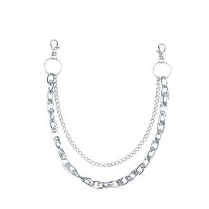 ฮิปฮอปโลหะโซ่คาดเอวโลหะผสมสังกะสีหลายชั้นสไตล์พังก์แฟชั่นลำลองโซ่คล้องตัวสีขาว K795 - Product Image 5