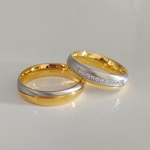Anillos de Compromiso y Matrimonio Chapados en Oro de 18k para Hombre y Mujer, Anel, Bague, Anillos, Trauringe, Eheringe, Silber, Damenringe, Goldringe - Product Image 1