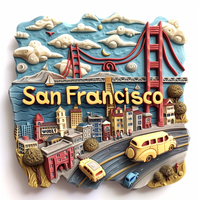 Nouveauté 2026 : Aimant de réfrigérateur personnalisé en résine 3D San Francisco et aimant de frigo souvenir touristique