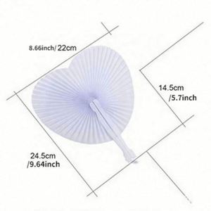 Éventail en papier rond pliable simple, mini éventail de voyage portable, petit éventail rond en forme de cœur, cadeaux pour la maternelle - Product Image 2