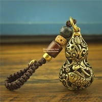 Porte-clés en laiton pur style Asie du Sud-Est, pendentif gourde porte-bonheur pour hommes et femmes, porte-clés de voiture, petit cadeau créatif