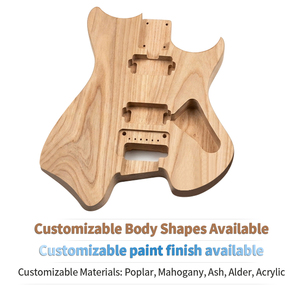 Kit de cuerpo de guitarra eléctrica sin cabezal DIY, de caoba sin terminar, 6 cuerdas, piezas de guitarra, cuerpo de madera con mástil y herrajes - Product Image 4