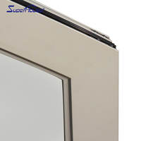 Superhouse Ventana arqueada de aluminio Diseño Ventana abatible redonda Ventana de luna de medio círculo con diseño de parrilla