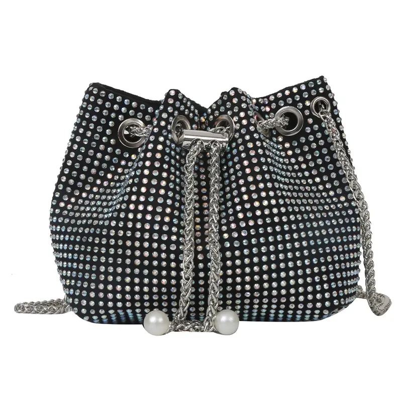 Nuevo diseño de nicho Diamond Shoulder Cross body Bucket Bag Bolso de Mujer simple y elegante